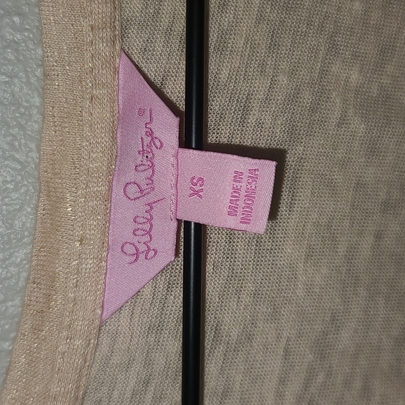 Lilly Pulitzer Inara Metallic Linen Shortsleeve Top - Picture 3 of 10